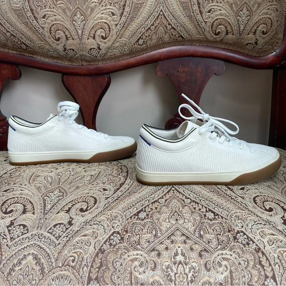 Rothy’s The Lace Up Sneakers Cream Eggshell White Comfortable Shoes Size 7 - Picture 6 of 14